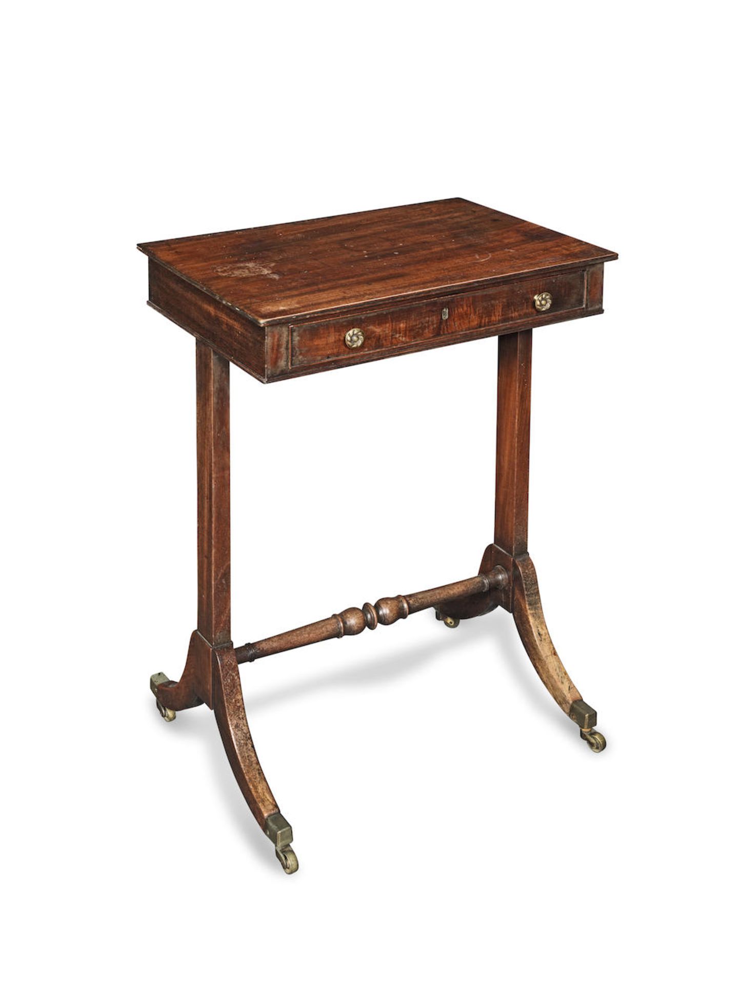 A late George III or Regency mahogany work/side table 1800-1805