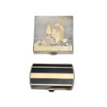 TWO STERLING SILVER AND GOLD CIGARETTE CASES (2)