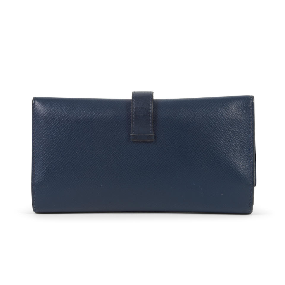 Hermès: a Bleu de Prusse Epsom Leather Tri-fold Bearn Wallet 2010 - Image 2 of 2