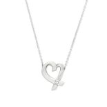 Paloma Picasso for Tiffany & Co.: a Diamond and Sterling Silver Loving Heart Pendant Necklace (i...