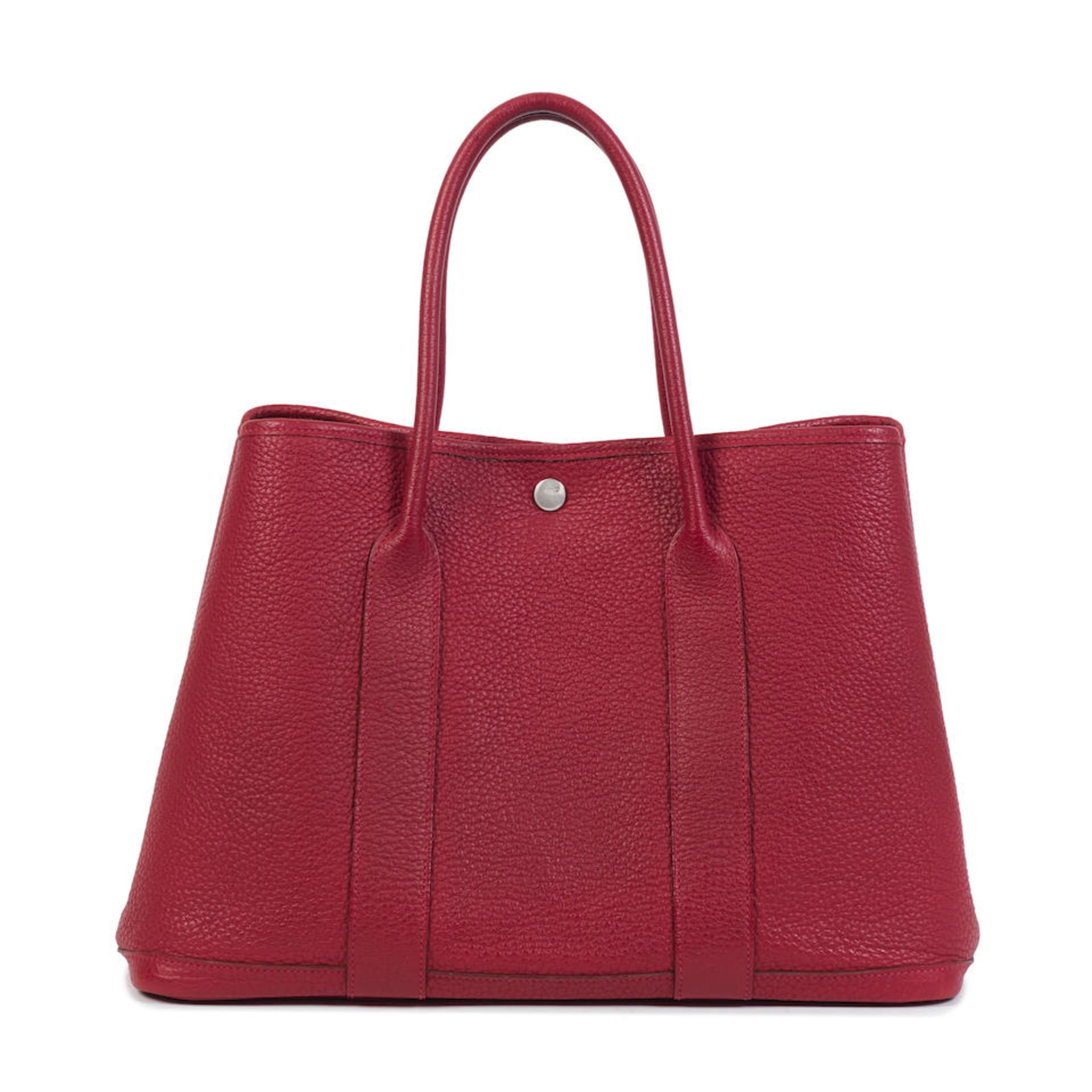 Hermès: a Rouge Casaque Clemence Leather Garden Party 36 2014