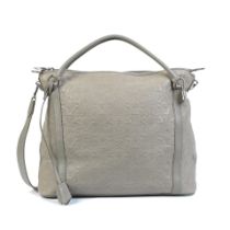 Louis Vuitton: a Light Grey Leather Antheia Ixia MM 2011 (includes padlock, key and cloche)