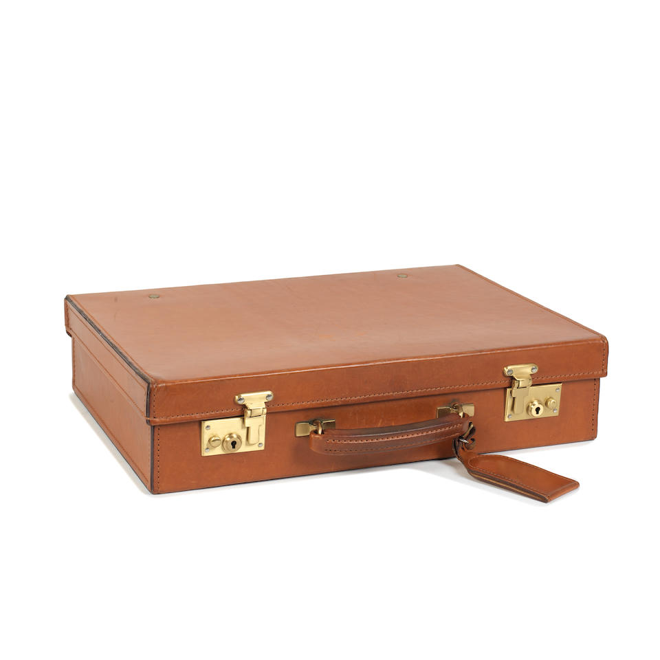 Papworth for Swain Adney Brigg: a Tan Bridle Leather Attaché Briefcase (includes luggage tag)