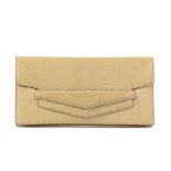 Hermès: a Beige Niloticus Lizard Faco Elan Clutch c.1990s (includes dust bag and box)