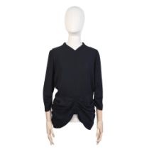 Christian Dior: a Black Ruched Silk Top