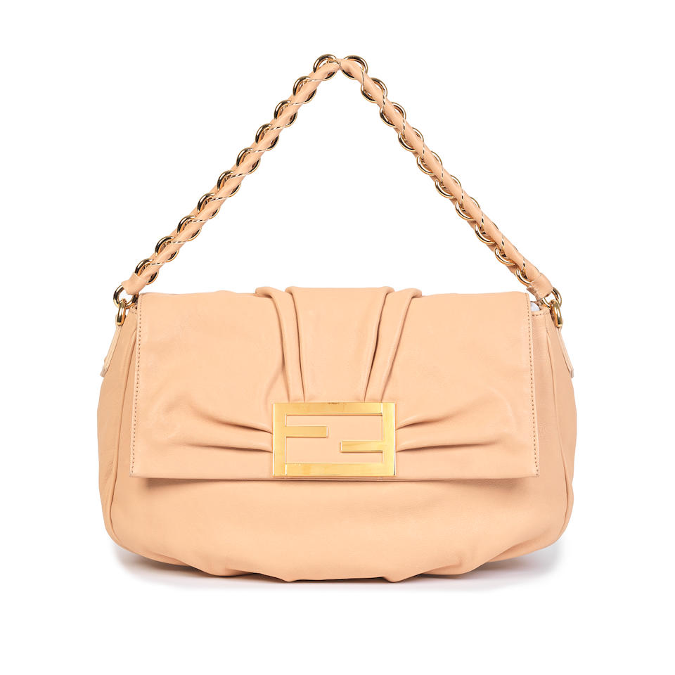 Fendi: a Blush Pink Calfskin Mia Flap Bag 2012 (includes leather card)
