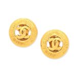 Chanel: a Pair of Gold CC and Starburst Clip Earrings Late 1970s/early 1980s