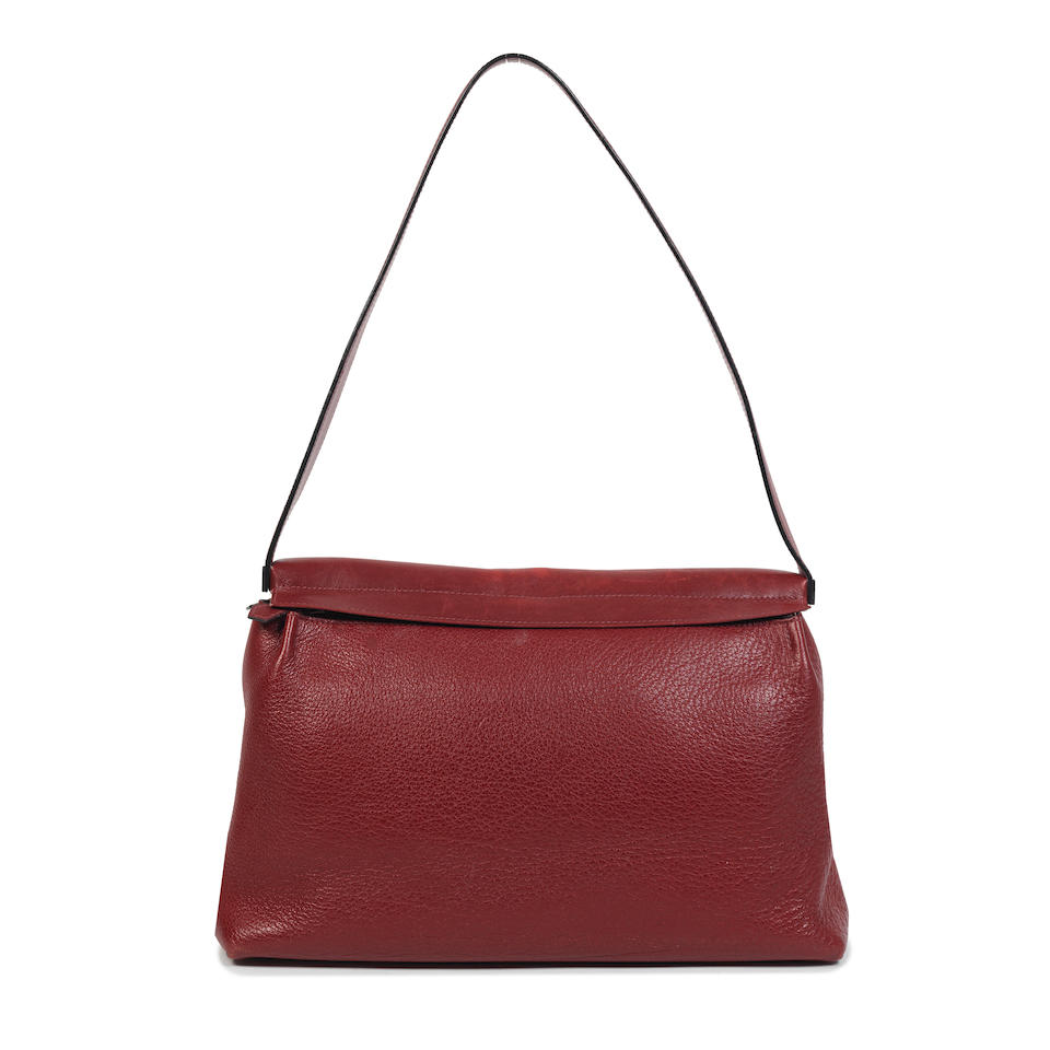 Hermès: a Rouge H Buffalo Leather Yeoh Bag c.2002
