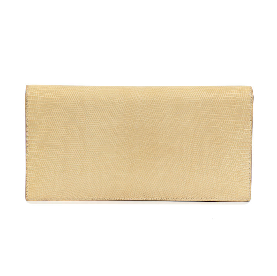 Hermès: a Beige Niloticus Lizard Faco Elan Clutch c.1990s (includes dust bag and box) - Image 2 of 2