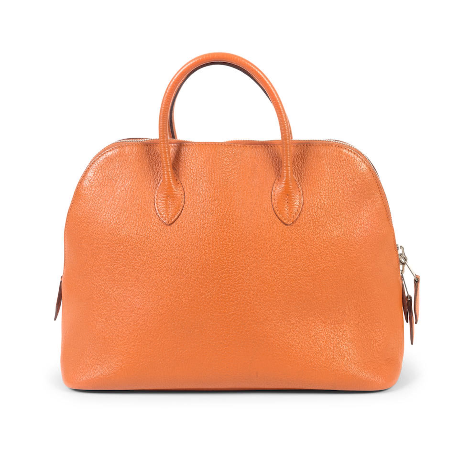 Hermès: an Orange Chevre Leather Web Bolide 30 2006 - Bild 2 aus 3