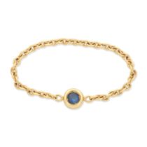 Christian Dior: a Gold and Sapphire Soft Chain Ring (includes box)