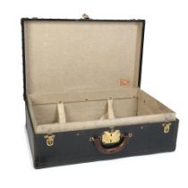 Louis Vuitton: a Black Vuittonite Alzer 65 Suitcase 1920s