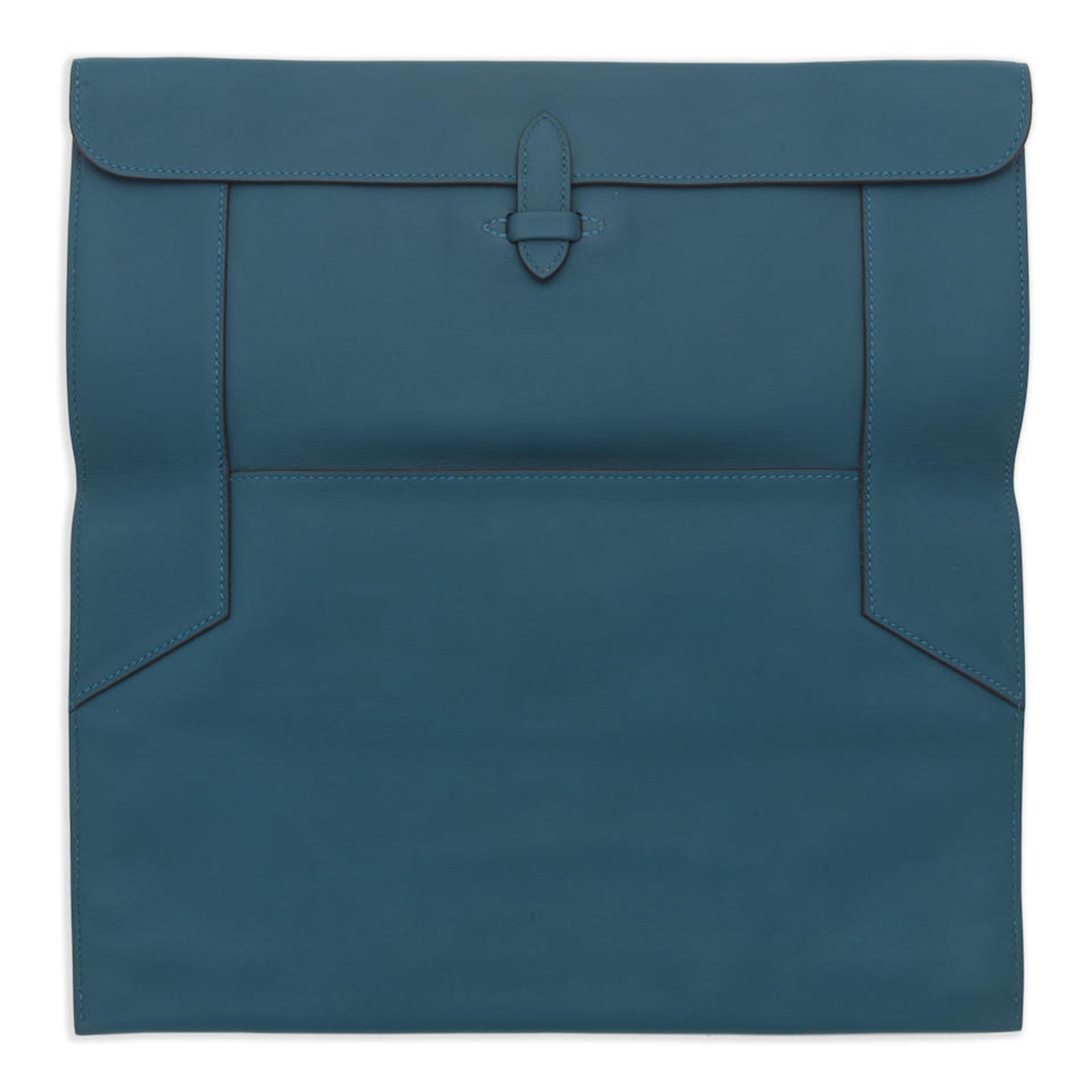 Hermès: a Cobalt Evercolor Pliplat Clutch 2015 (includes felt protector) - Bild 2 aus 2