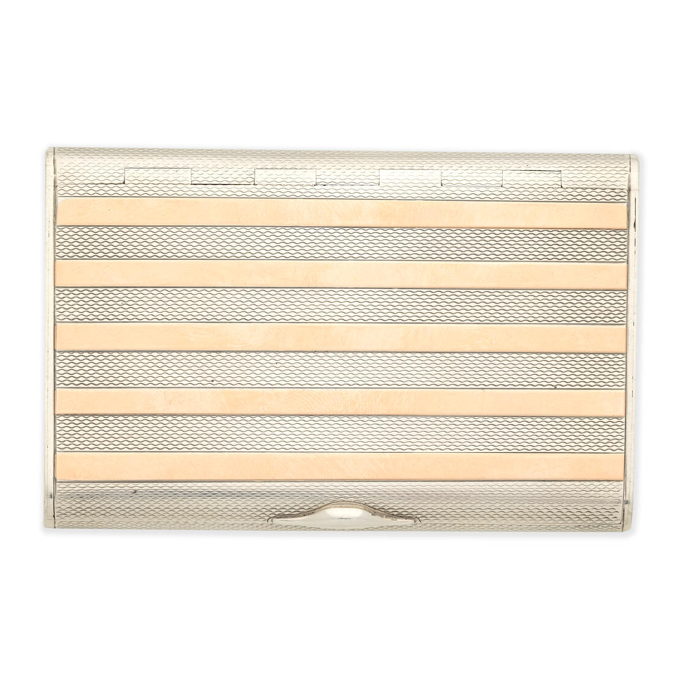 Hermès: a Silver and Gold Cigarette Case 1950s