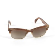 Prada: a Pair of Brown Browline Sunglasses