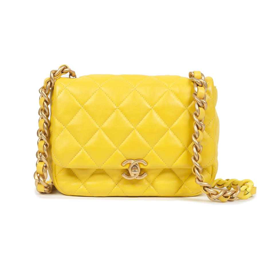 Virginie Viard for Chanel: a Yellow Quilted Lambskin Mini Flap Bag Spring/Summer 2022