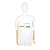 Gucci: a Men's Oversized White Cotton Logo Print T-shirt