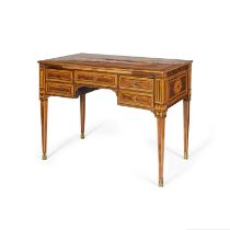 Bureau Italien neoclassique en palissandre, bois de violette, bois de rose et bois fruitier, Nap...