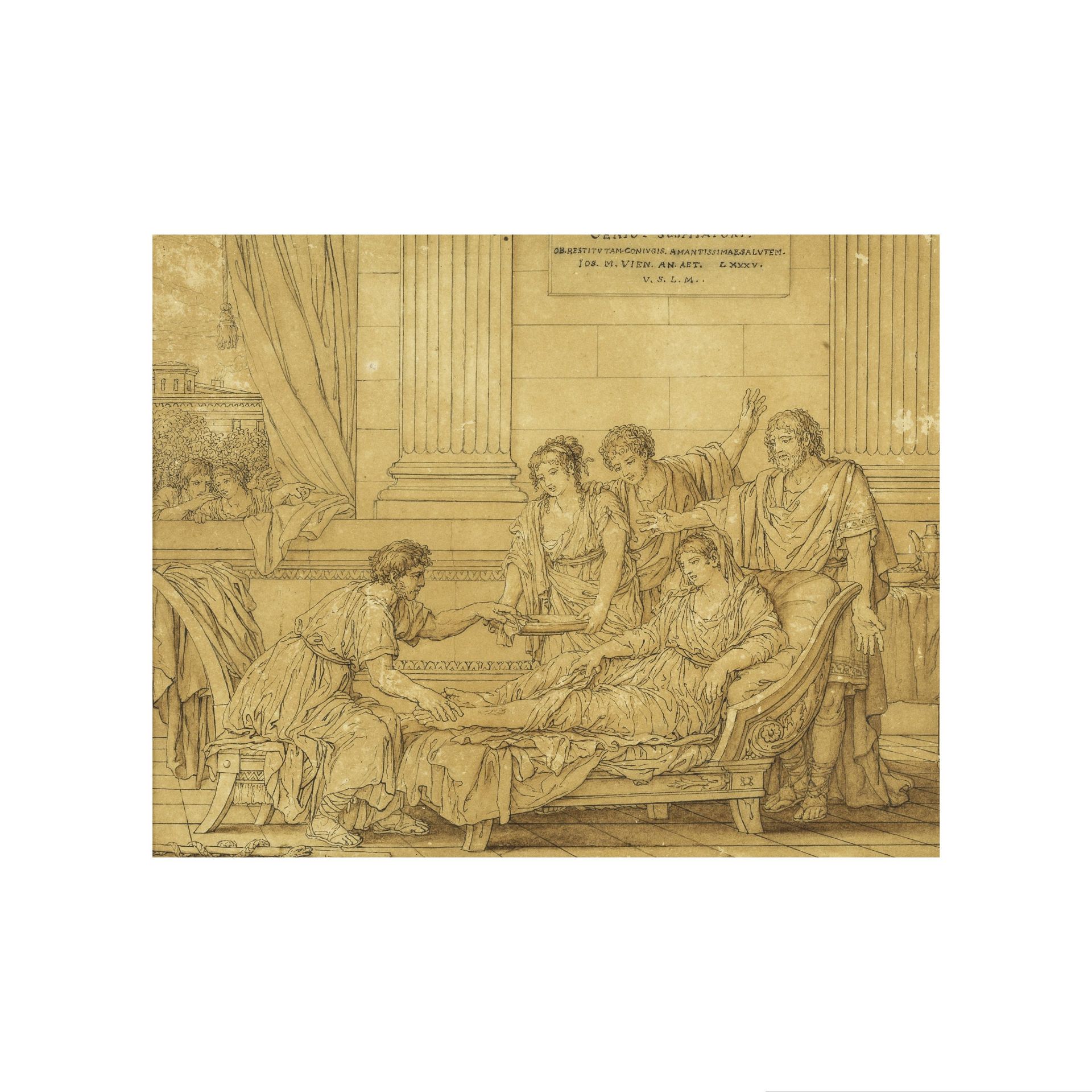 Joseph Marie Vien (Montpellier 1716- 1809 Paris) Femme soign&#233;e par un Docteur