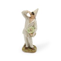 Statuette napolitaine, Real Fabbrica Ferdinandea, repr&#233;sentant 'Pulcinella mangiamaccheroni...