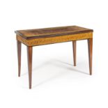 Table &#224; jeux en ronce, bois frutitier et bois citronnier, fin XIXe-XXe si&#232;cleA burr wo...