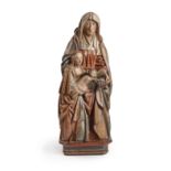 Groupe en bois peint polychrome repr&#233;sentant Saint Anne TrinitaireFlandres, Brabant?, vers ...