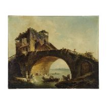 Atelier de Hubert Robert (Paris 1733-1808) Le vieux Pont Solario
