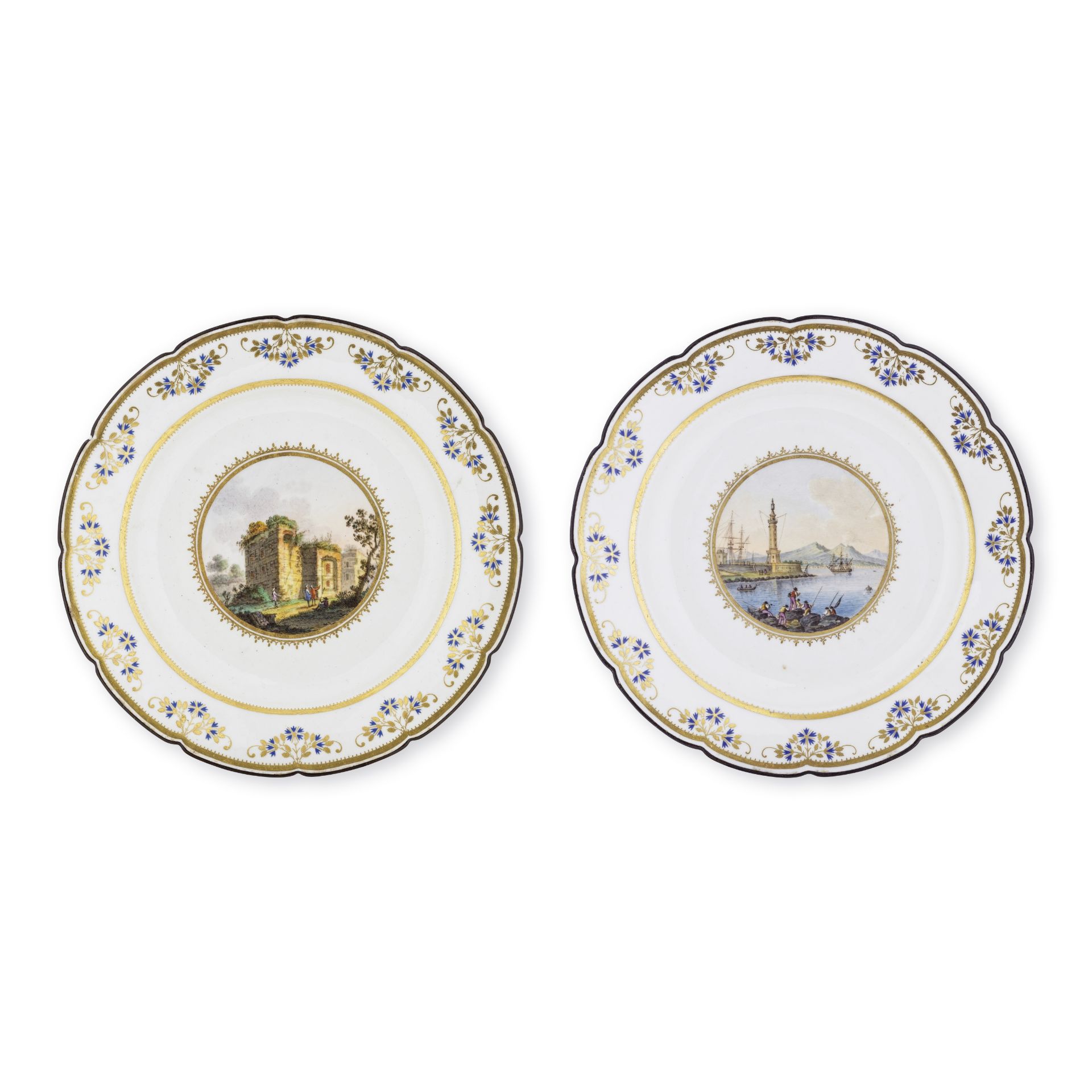 Trois plats napolitains, Real Fabbrica Ferdinandea, du Service del Fiordalisi, circa 1792-95Thre...