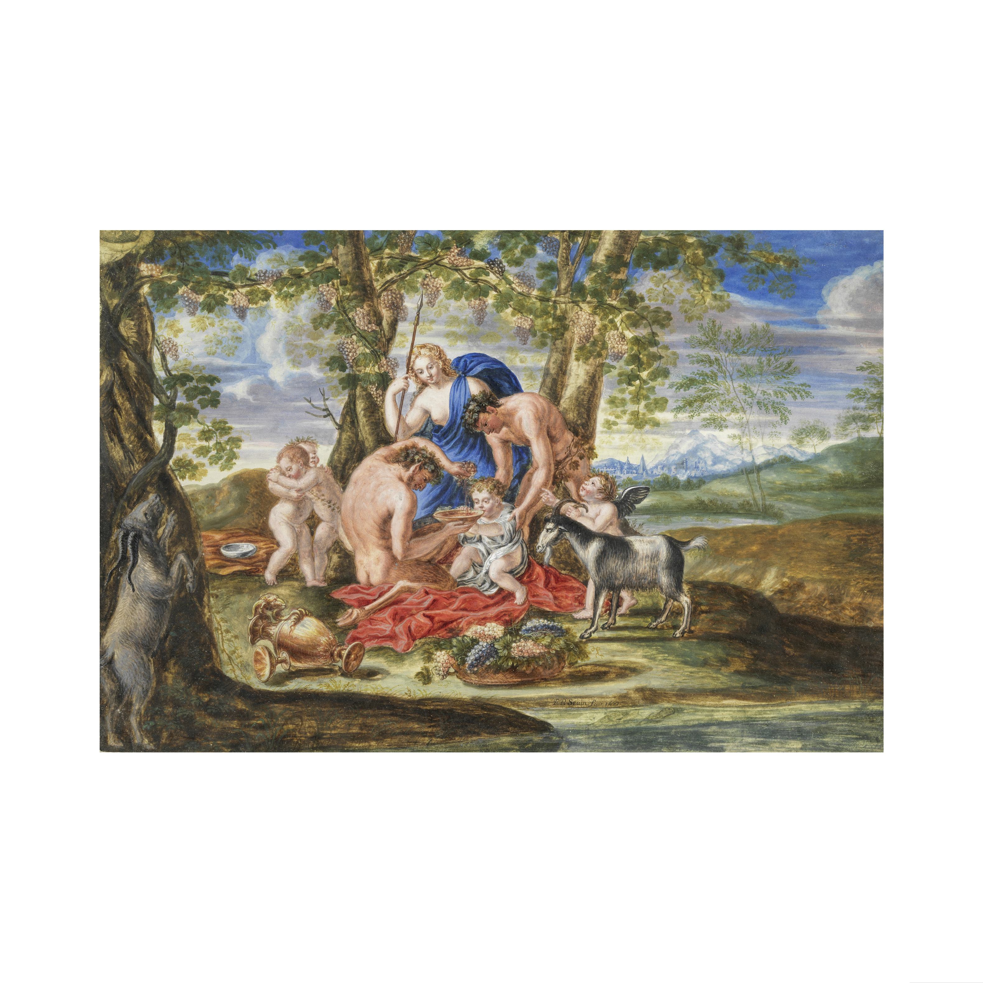 Pierre-Paul S&#233;vin (Tournon 1640-1710), d'apr&#232;s Nicolas Poussin L'Enfance de Bacchus