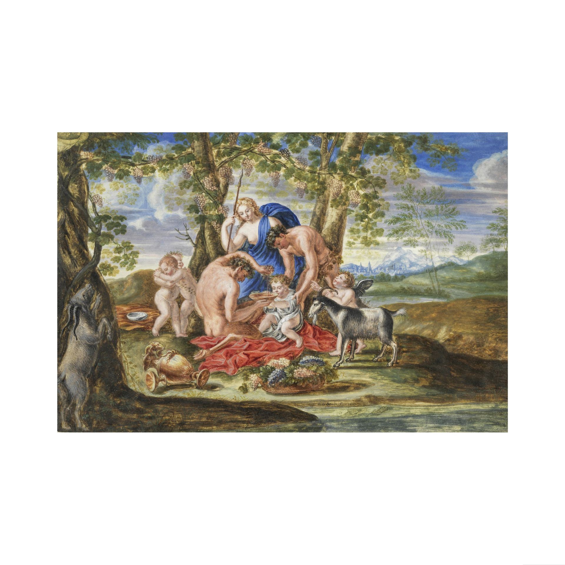 Pierre-Paul S&#233;vin (Tournon 1640-1710), d'apr&#232;s Nicolas Poussin L'Enfance de Bacchus