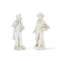 Paire de statuettes napolitaines en terraglia d'apr&#232;s le Real Passaggio, circa 1800A pair o...