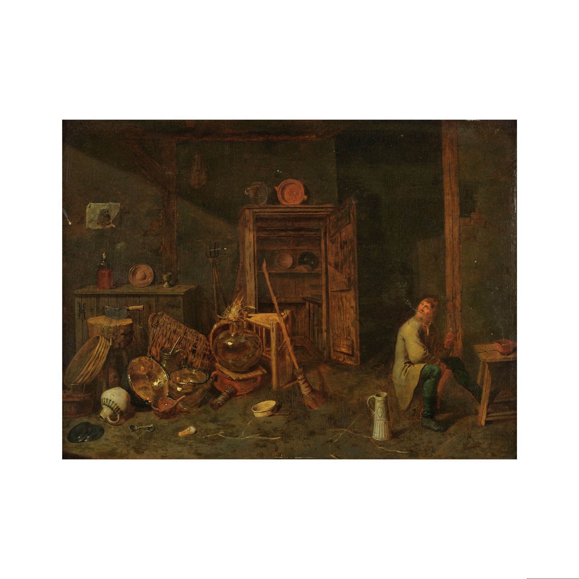 David Ryckaert III (Anvers 1612-1661) Fumeur dans un int&#233;rieur rural