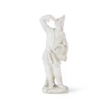 Statuette napolitaine en biscuit repr&#233;sentant 'Pulcinella mangiamaccheroni', Real Fabbrica ...
