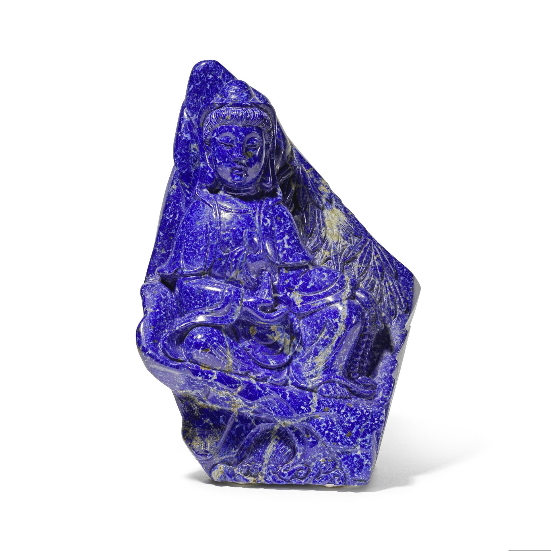 Roc de Lapis lazuli sculpt&#233; &#224; l'effigie d'un Buddha, Chine, XXe si&#232;cleA Chinese L...