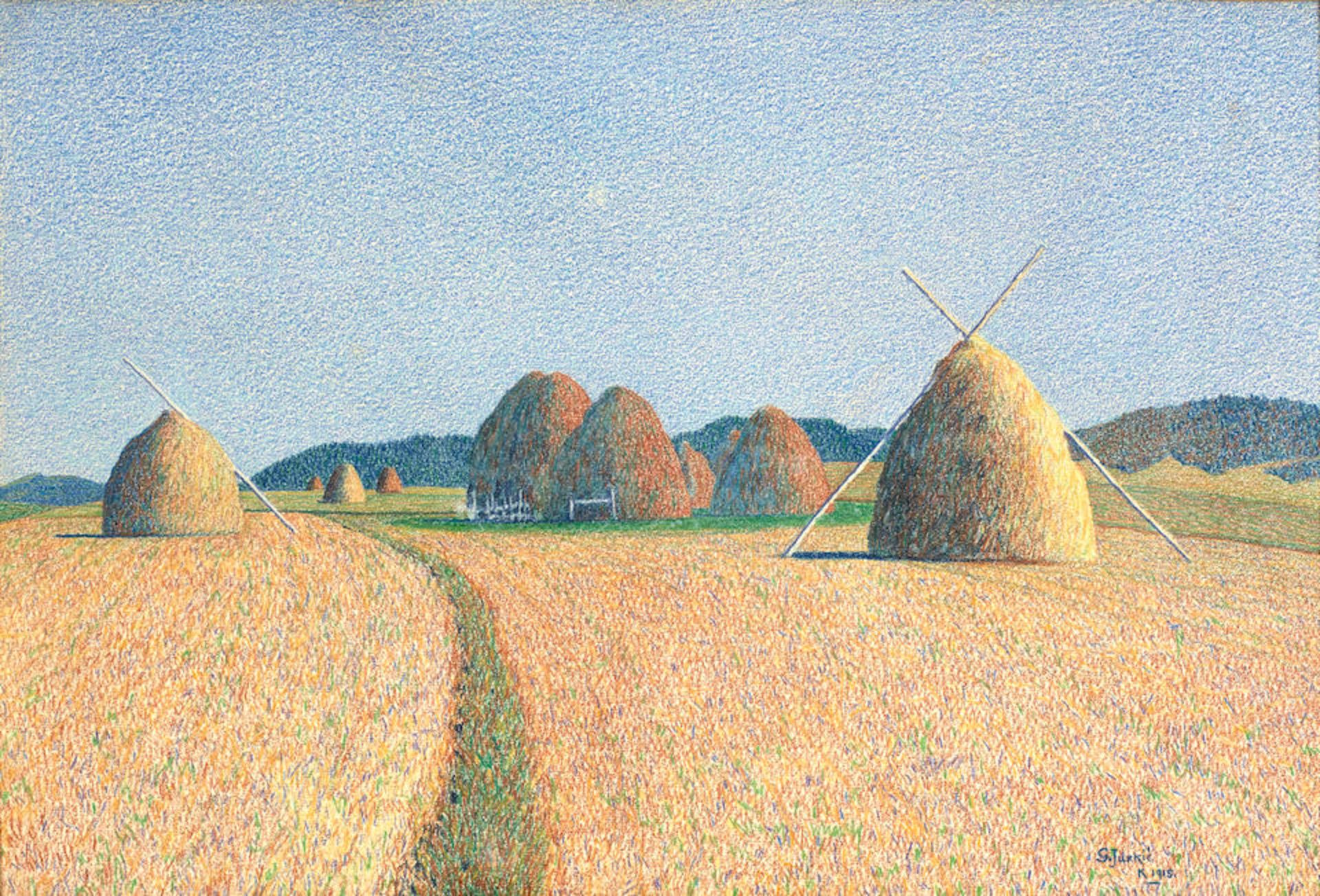 GABRIEL JURKIĆ (1886-1974) The haystacks (Executed in Kupres in 1915)