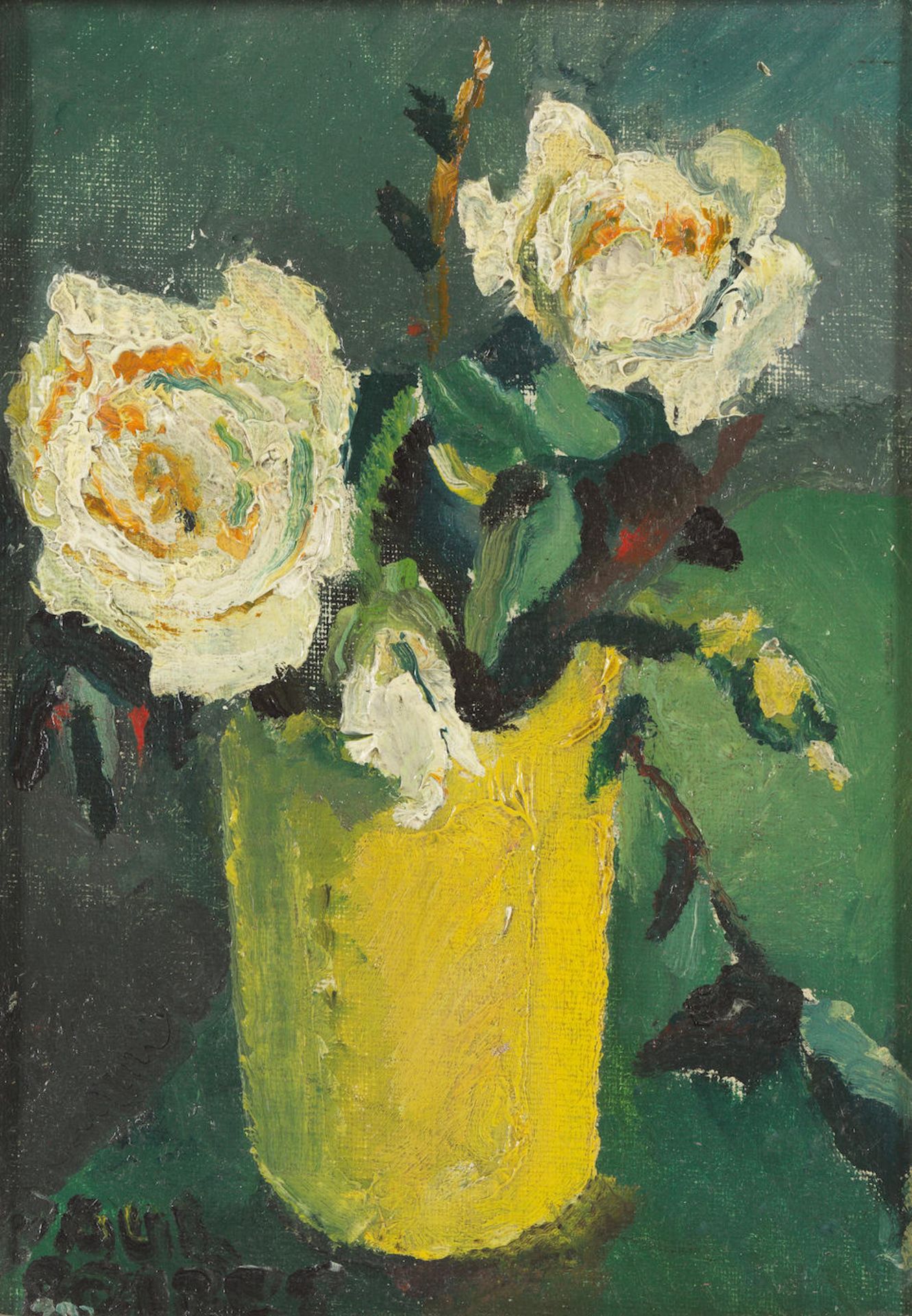 PAUL POIRET (1879-1944) Roses blanches dans un verre ()