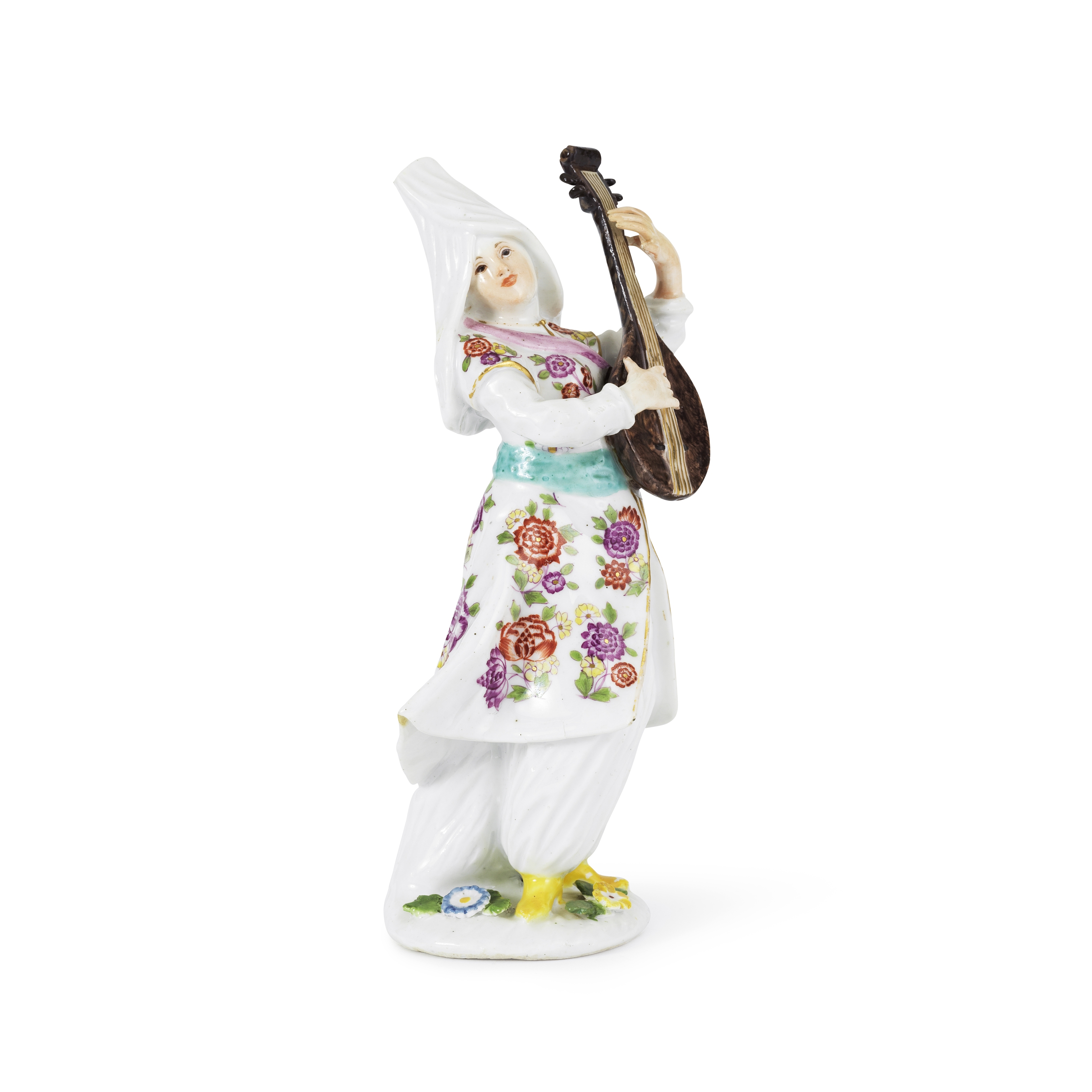 Statuette en porcelaine de Meissen r&#233;presentant un musicien turc, circa 1745A Meissen figur...
