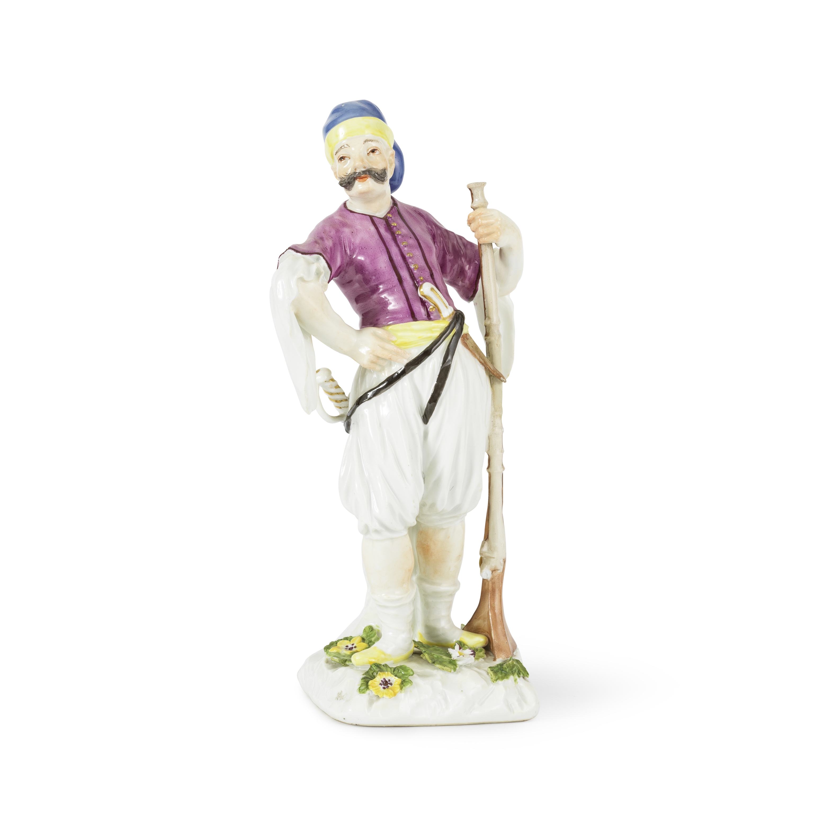 Statuette en porcelaine de Meissen r&#233;presentant un soldat albanais, circa 1750A Meissen fig...