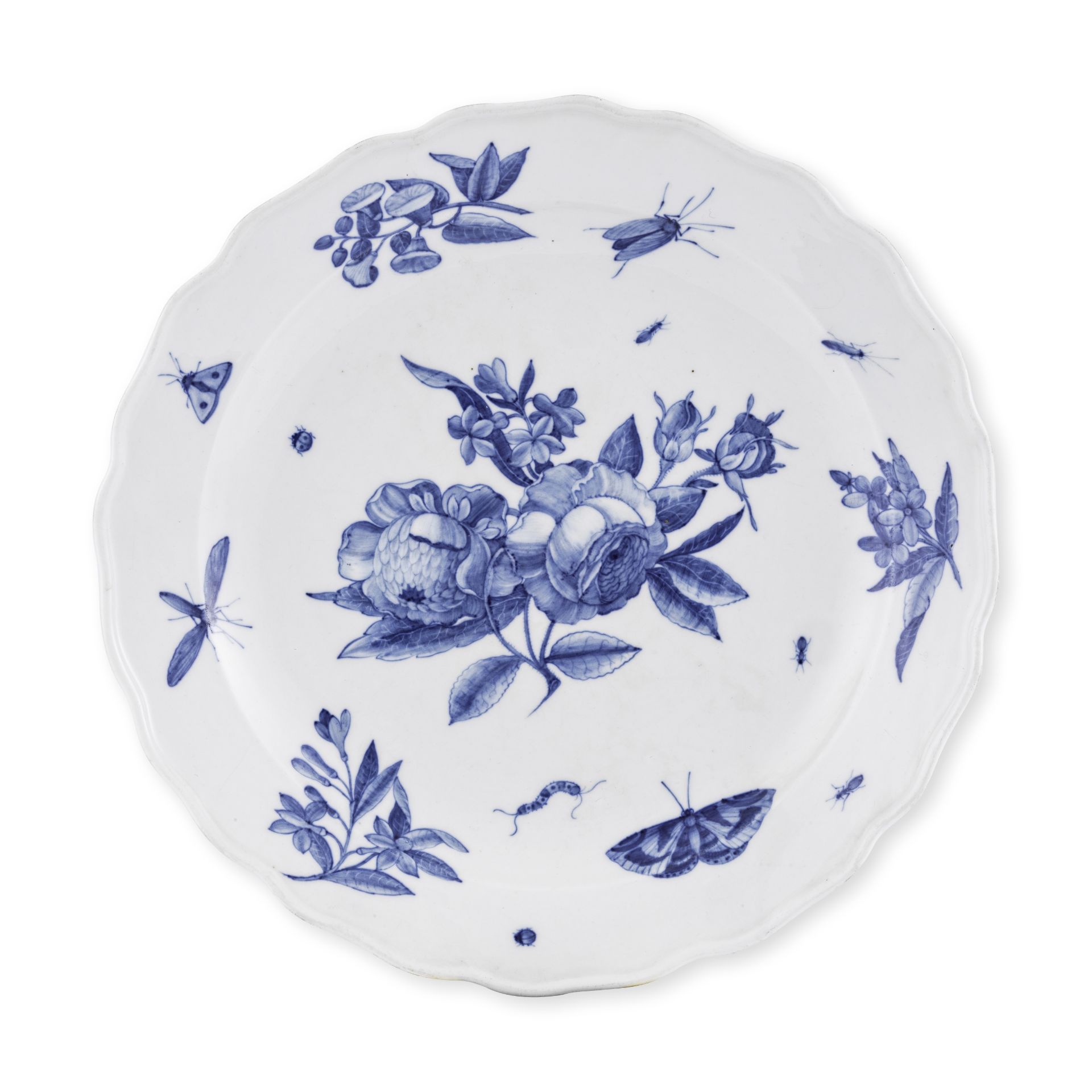 Plat rond en porcelaine de Meissen, milieu du XVIIIe si&#232;cleA Meissen circular dish, mid 18t...