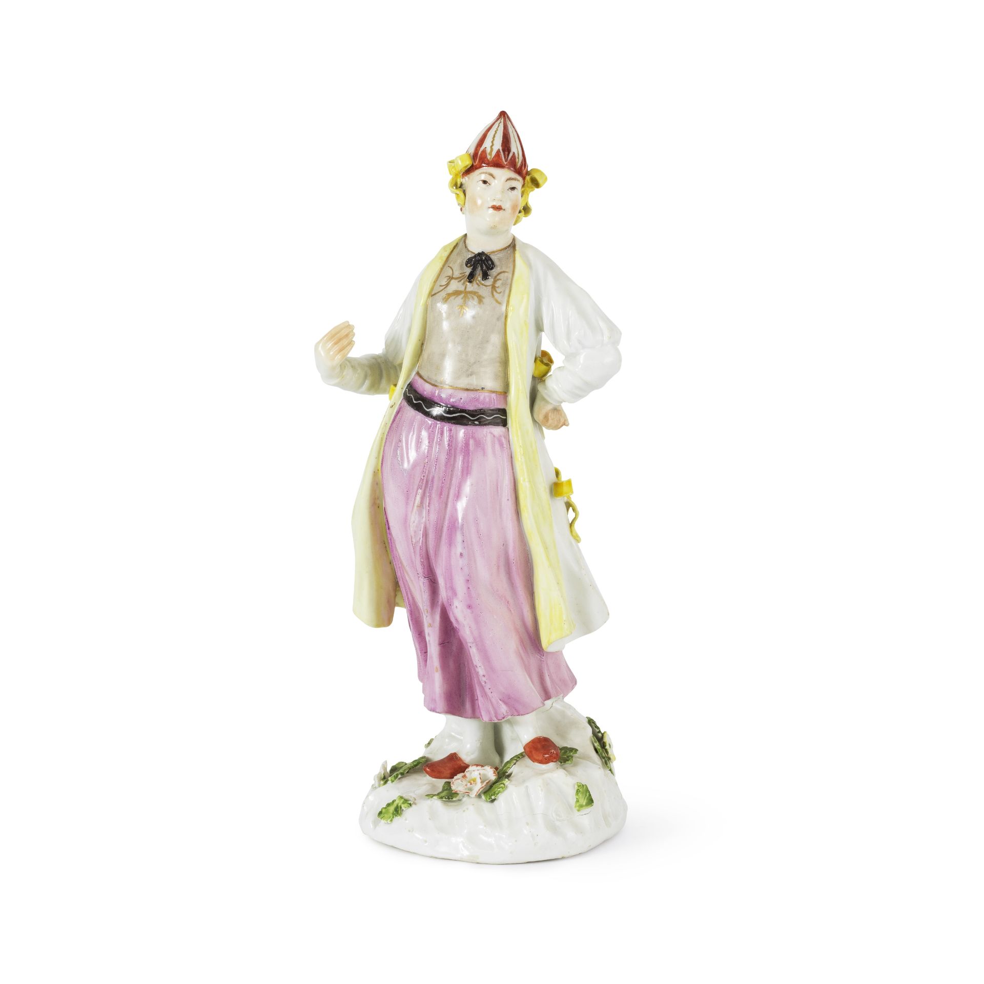 Statuette en porcelaine de Meissen r&#233;presentant une femme bulgare, circa 1750A Meissen figu...