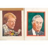 Vic Johnson (American), 20th century Set of Four Political Cartoons Four unframed cartoons depic...