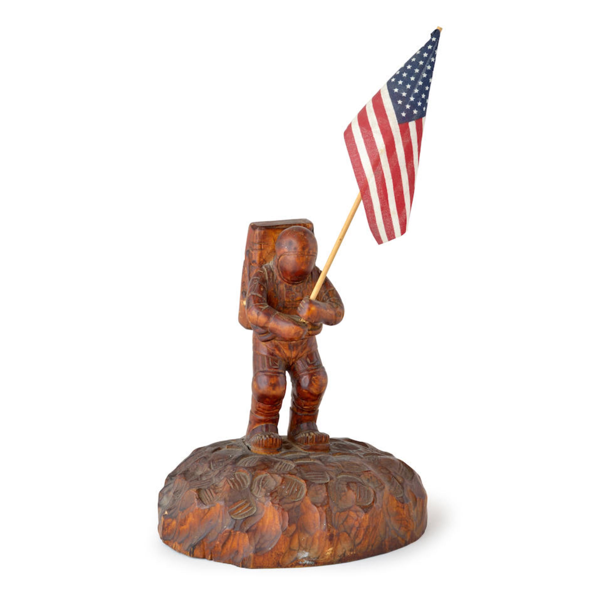 Carved Figure of Neil Armstrong on the Moon, United States, c. 1970.