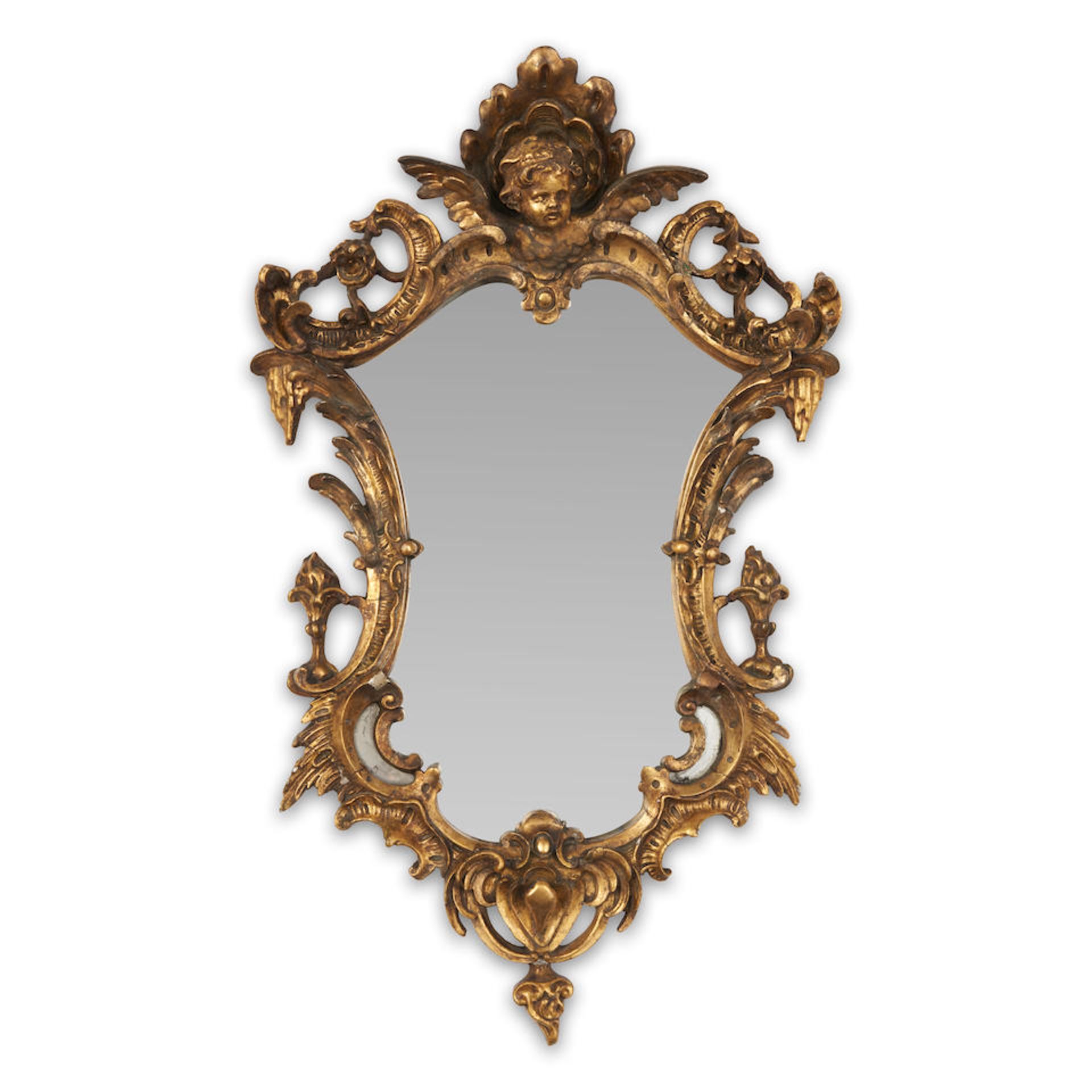 ITALIAN GILDED AND CARVED WOOD MIRROR