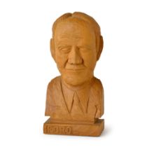 Carved Bust of Gerald Ford Charlie Brown (1912-98), Hutchinson, Kansas, c. 1975.