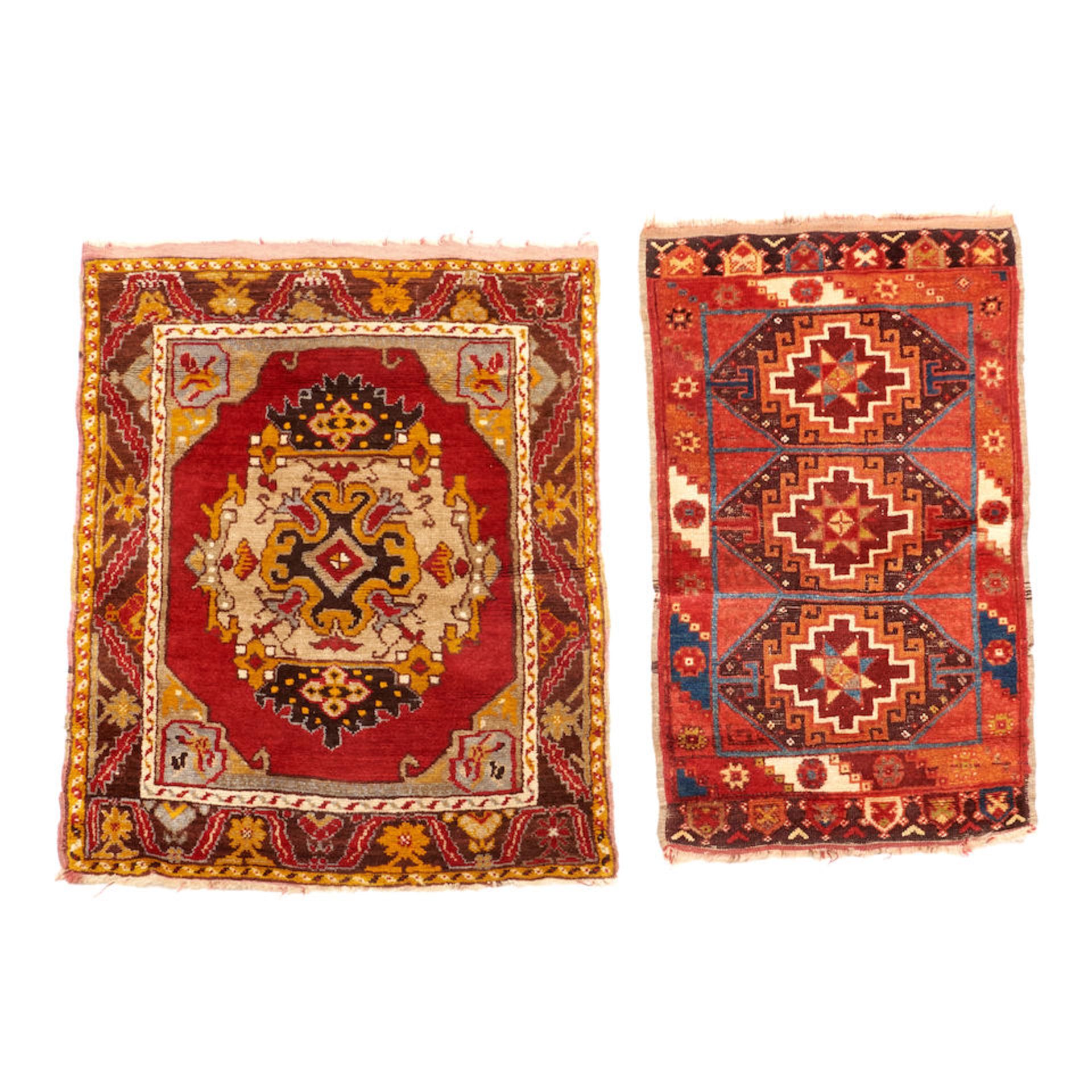 Two Anatolian Rugs Anatolia 2 ft. 8 in. x 3 ft. 3 in. and 1 ft. 11 in. x 3 ft. 3 in.