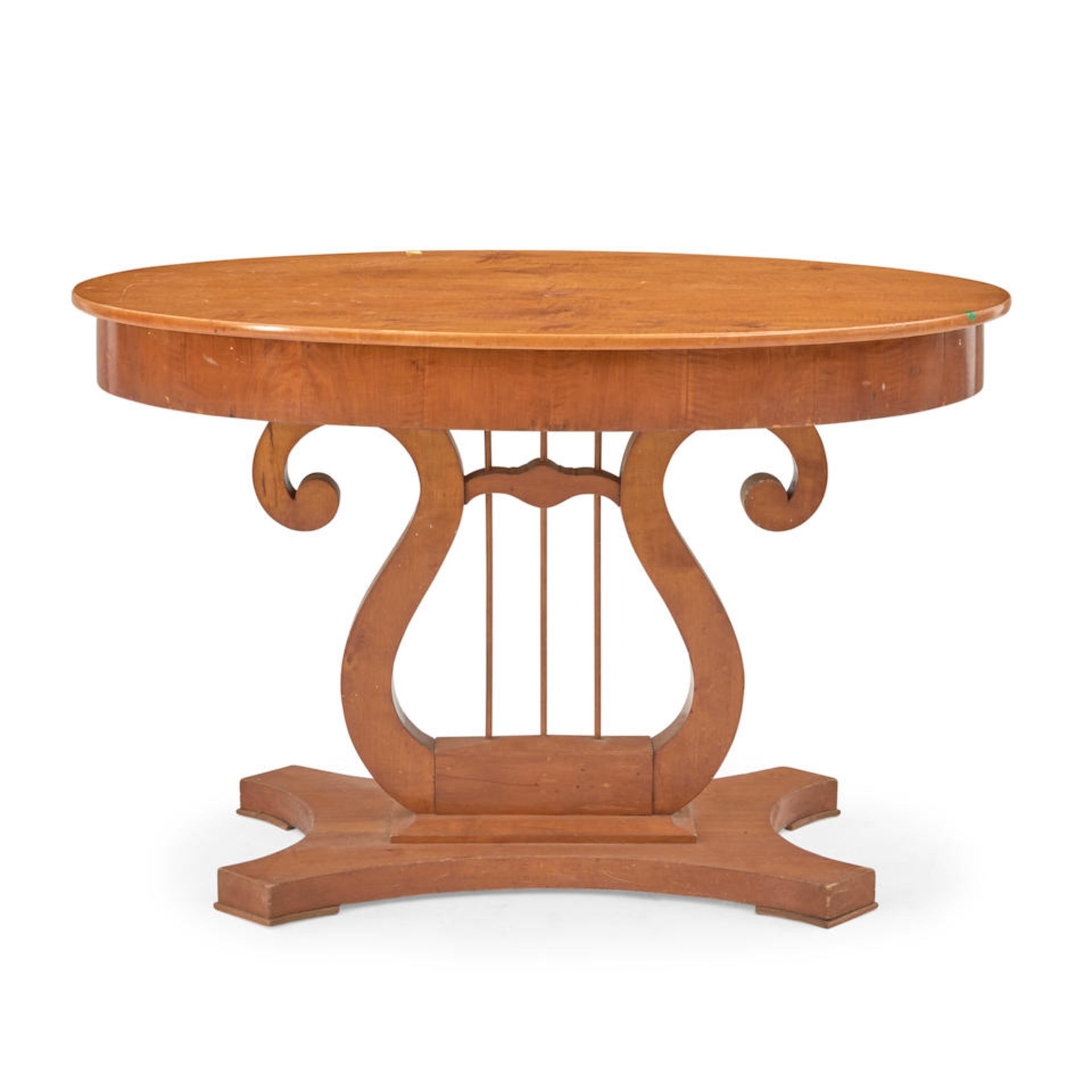 NEOCLASSICAL-STYLE TIGER-MAPLE LIBRARY TABLE