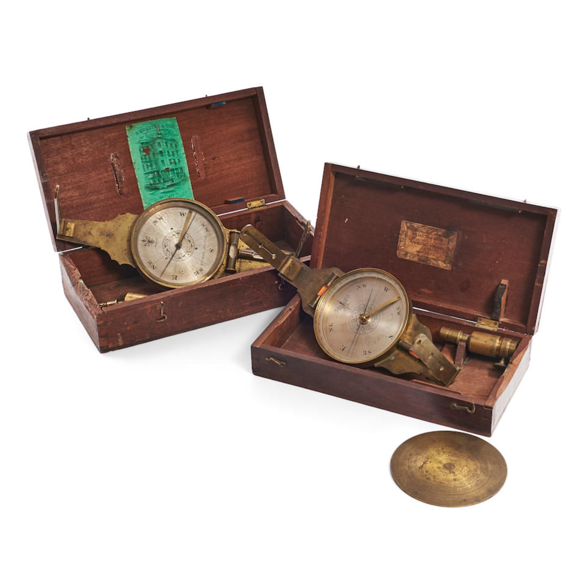 Two New York Surveyor's Compasses, 19th century,