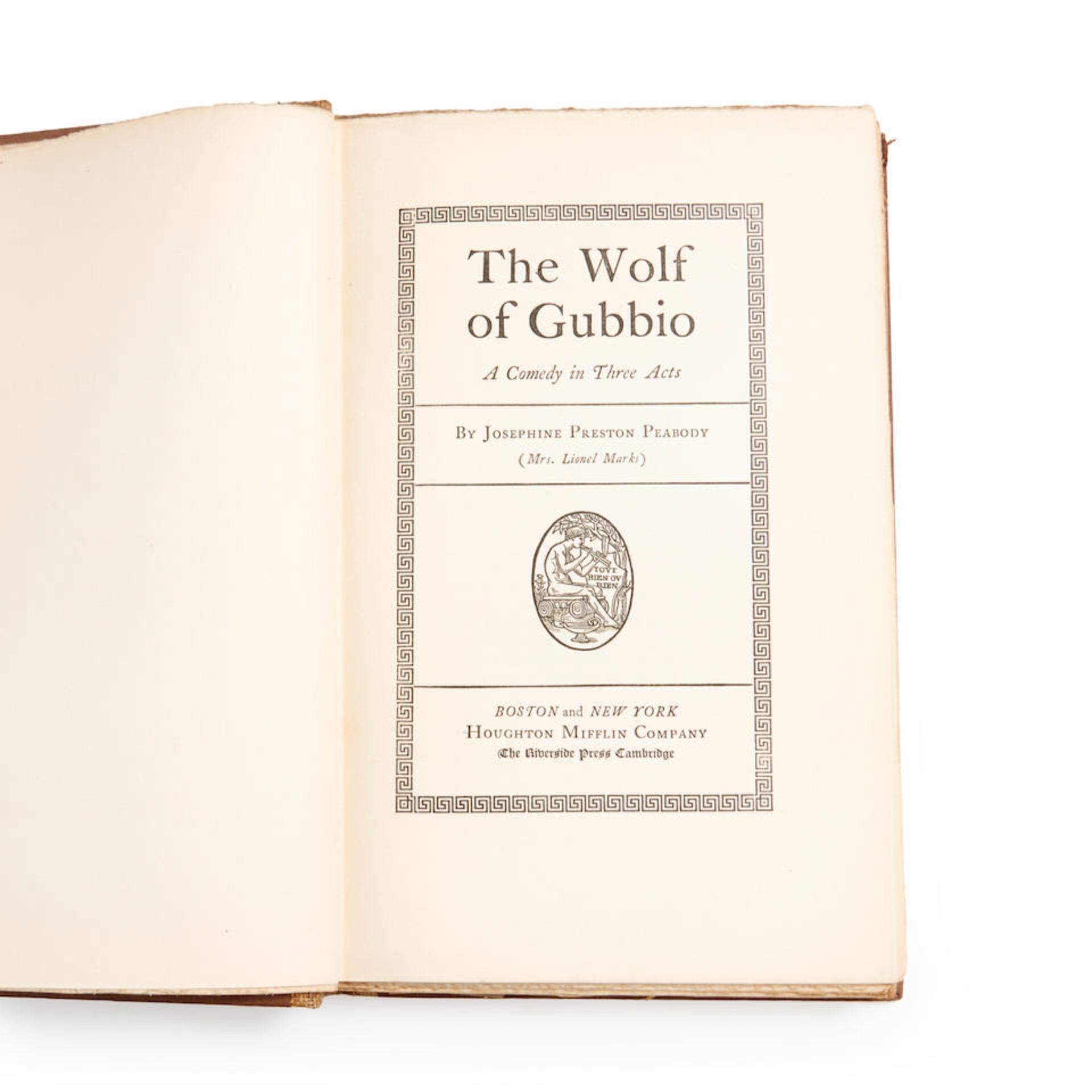 PEABODY, JOSEPHINE PRESTON. The Wolf of Gubbio: A Comedy in Three Acts. SIGNED. Boston and New ... - Bild 3 aus 3