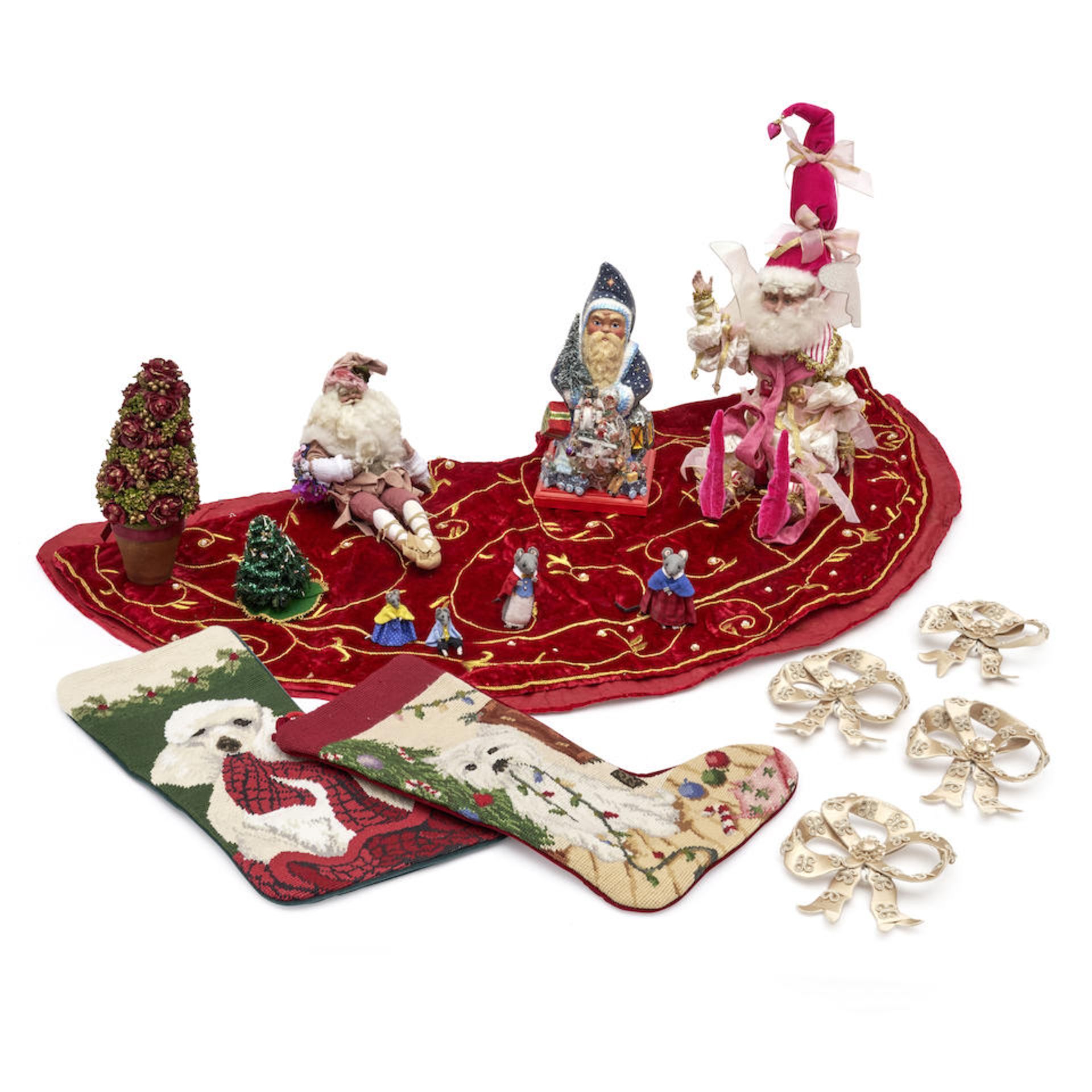 Group of Christmas Related and Decorative Items