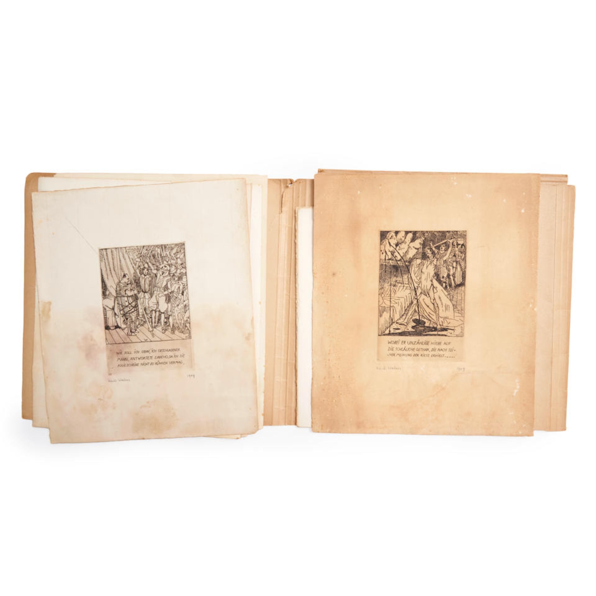 WALSER, KARL. 1877-1943. 16 etchings for Don Quixote. Berlin: Bruno Cassirer, 1909. - Bild 2 aus 3